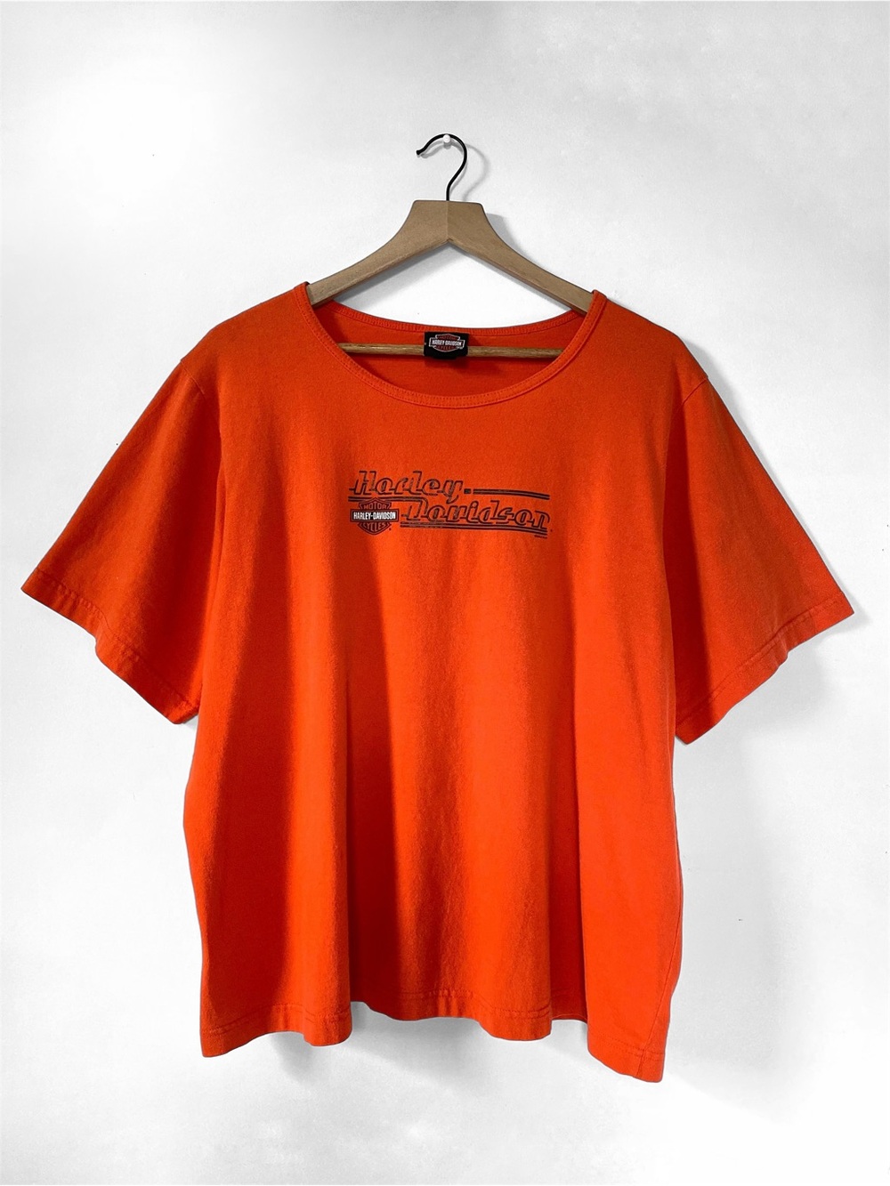 VTG Harley-Davidson Orange Highland Somerset PA Graphic Tee Women’s Plus Size 2W